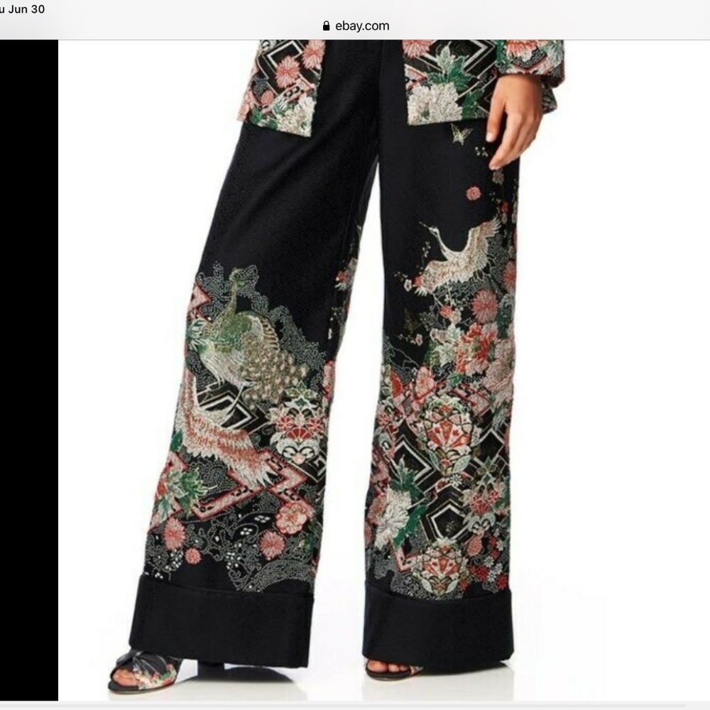 Camilla Midnight Moonchild Jacquard Trousers, size S, 16/55 edition Black Crane